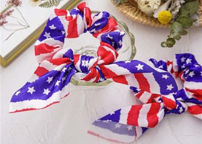 China USA national Flag printed large scrunchies Europe American lady hair ribbons accessories wholesale OEM picture for sale