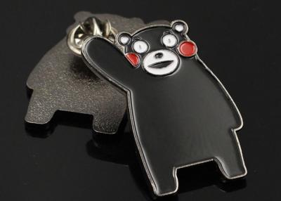 China Customized metal zinc alloy black nickel paint student company animal bear brooch pin badge cartoon metal badge logo for sale