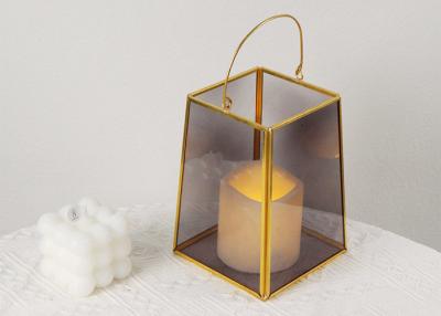China Color fashion storm lantern wax Candlestick glass greenhouse home decoration cover candle holder light wholesale for sale