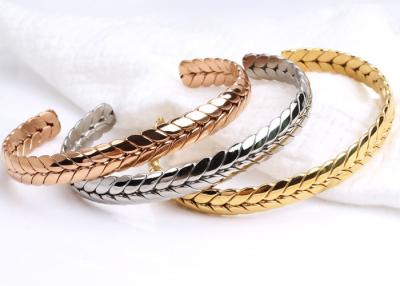 China Stainless Steel wheat opening bracelet golden titanium steel bracelet lover couple jewelry gift accessories for sale