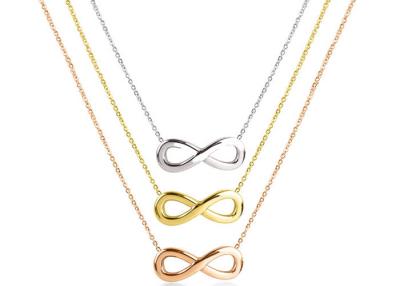 China 8 necklace female gold-plated rose gold color birthday gift ornaments unlimited symbol titanium steel accessories for sale