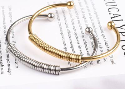 China Fashion stainless steel 18K gold spring bracelet female jewelry silver elastic bracelet accessories wholesale for sale