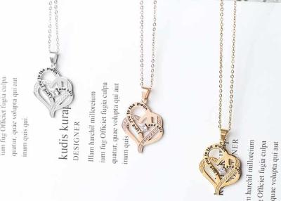China Stainless steel necklace women's heart titanium steel lettered pendant independent packaging cross chain wholesale for sale