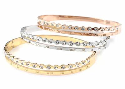 China Stainless steel Roman alphabet bracelet female diamond fashion titanium steel buckle couple jewelry accessories for sale
