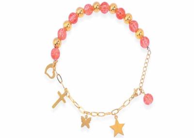 China Freshwater pearl jewelry splicing chain strawberry crystal gravel bracelet DIY cross love bracelet female accessories for sale