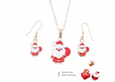 China Father Santa Claus gift package necklace set earrings stainless steel sweater chain Christmas small gift wholesale for sale