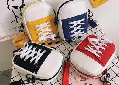 China shoelace Canvas bag girls lovely kids young Korean shoulder candy bag logo picture OEM round female School bag wholesale for sale