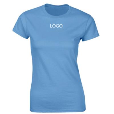 China Custom printed or embroidered logo women's t shirt soft blend tshirt en venta