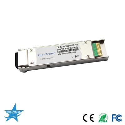 China 50GHz Laser DWDM Sfp Transceivers Tunable 10GBASE-ZR 80km Optical Fiber for sale