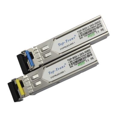 China 20km SFP BiDirectional Transceiver 1.25 g 1310nm TX / 1490nm RX for sale