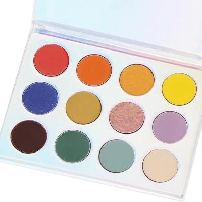 China Longlasting 12 Color Shimmer Matte Eyeshadow Palette With Private Label Logo for sale
