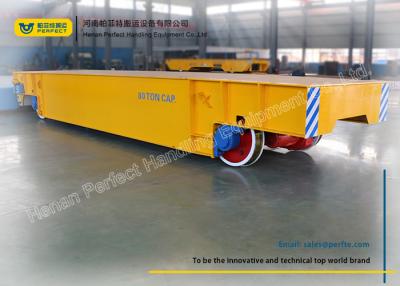 China Logistics Chemical Plant Motorized Transfer Trolley 80 Ton With Steel Plate for sale