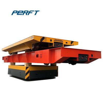 China Heavy Load Cable Drum Powered Rail Material Transfer Cart Yellow Color 50t for sale