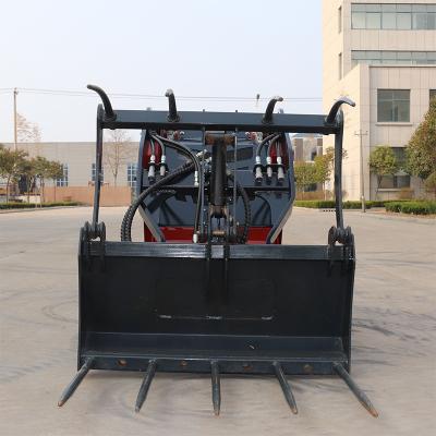China Mini skid steer loader wiht Grass grapple for sale