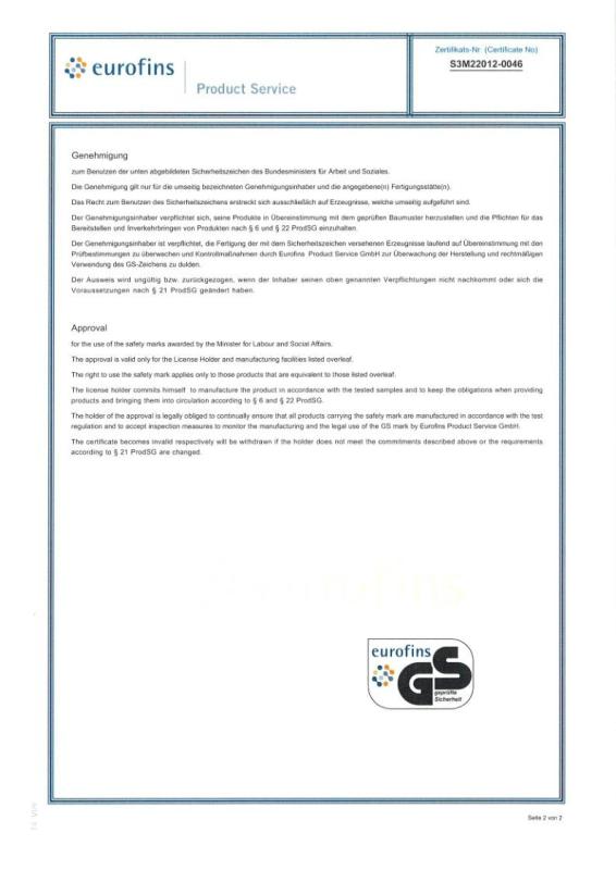 GS - Ningbo Jiachang Electrical Appliance Co.,Ltd.