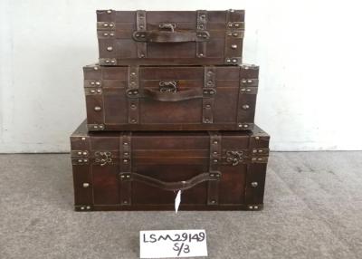 China Decorative Plywood Leather L46 Storage Chest Trunk for sale