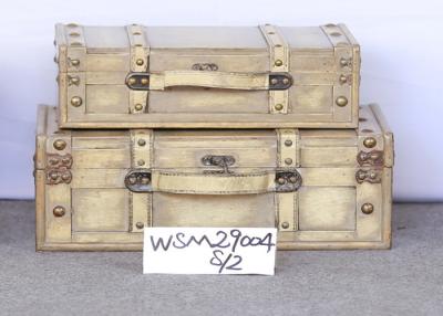 China L40x27x14.5 Plywood Ivory Treasure Chest Storage Trunk for sale