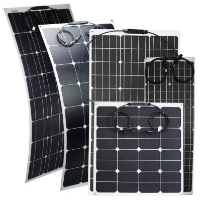 China Energía solar 12v ETFE paneles solares flexibles ultraligero para camper remolque barco pesca en venta