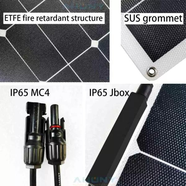 Quality Mono 50w Semi Flexible Solar Panel High Efficiency For Camping Rv for sale