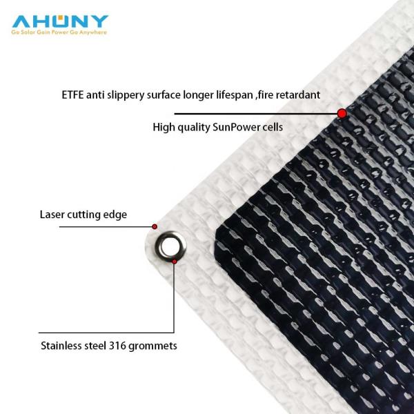 Quality 250W Solar Flexible Panels ETFE Material High Flammable Resistance For Boat for sale
