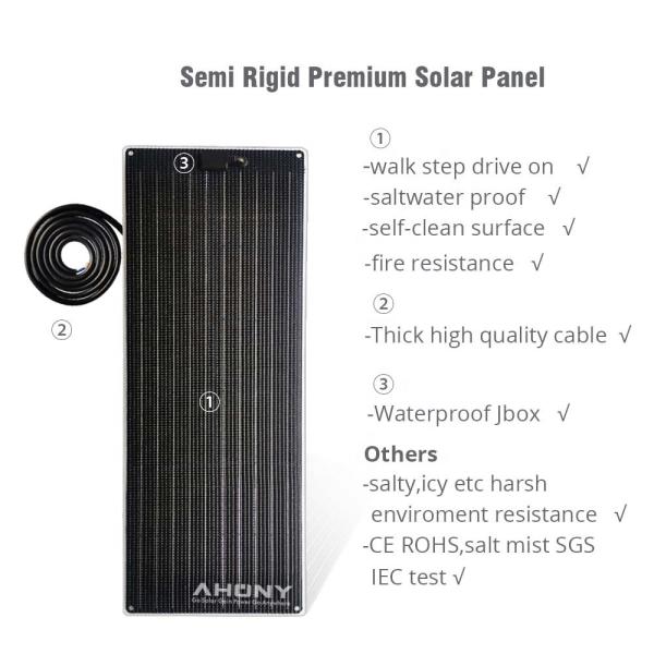 Quality Semi Rigid Mono Perc Solar Panel 50w Saltwater Proof Marine Walk On Solar Panels for sale