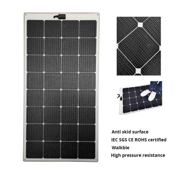 Quality Black Semi Rigid Solar Panels Anti Skid Walkable 100 Watt Marine Solar Panel for sale