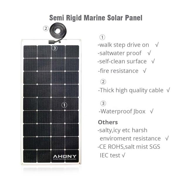 Quality ETFE Marine Semi Rigid Solar Panels 135w Bifacial Solar Module For Solar Home for sale