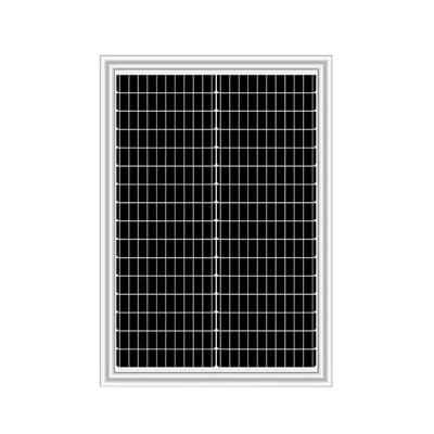 China Painel solar monocristalino rígido de 50w com tensão máxima do sistema de 500V Uma qualidade para piscina LED flash solar inteligente à venda