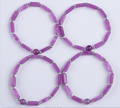 Quality 3mm/8mm/13mm Rectangle Bead Healing Energy Crystal Gemstone Bracelet for sale