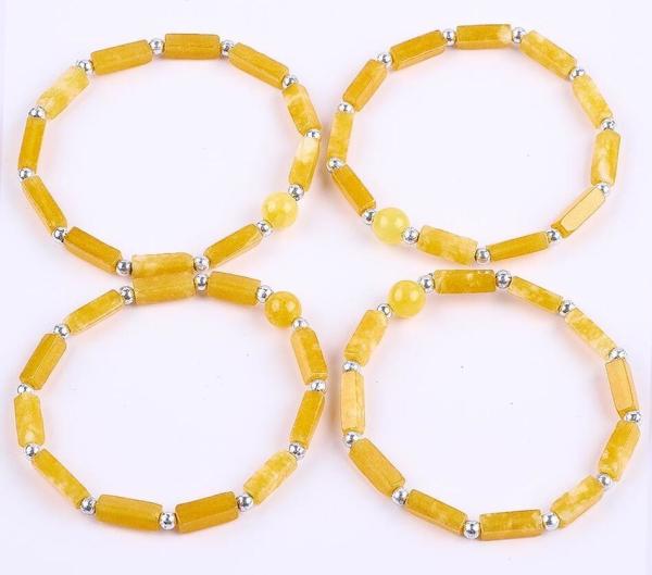 Quality 3mm/8mm/13mm Rectangle Bead Healing Energy Crystal Gemstone Bracelet for sale