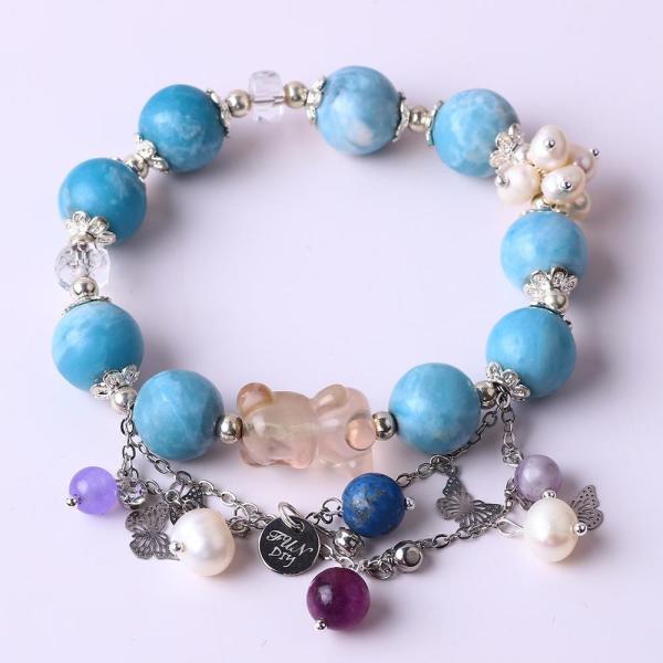 Quality Healing Power 10mm Gemstone Beaded Round Bracelets With Beautiful Charms for sale
