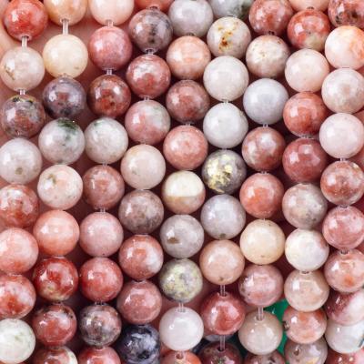 China 8 mm pedra preciosa de flor de ameixa vermelha cristal de pedra curativa contas para fabricação de jóias à venda