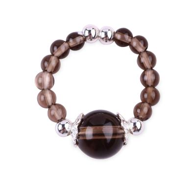 中国 手作り 宝石 珠状 調整可能な 茶色の シトリン 石 リング パーティー 日常 着用 販売のため