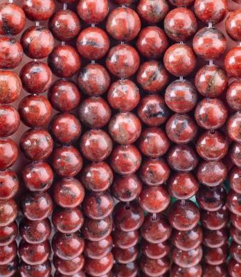 China Perlas sueltas de jaspe de sésamo de 8 mm semipreciosas naturales para la fabricación de joyas en venta