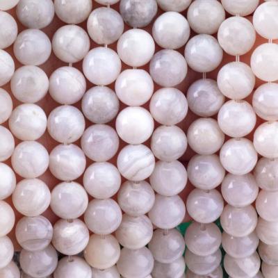 Chine 8 mm Blanc Lacet Fou Agate Perles lâches OEM ODM Pour l'artisanat de bricolage à vendre
