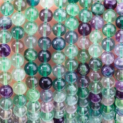 China 8mm Colored Flourite Gems Bead Healing Crystal Beads For Jewelry Making for sale