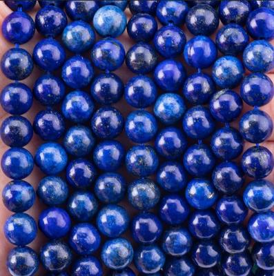 China Semi Precious Stone Lapis Lazuli Round Bead Crystal Gemstone Loose Bead Strands for DIY Jewelry Making for sale