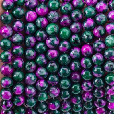 China 8mm Epidote Gems Perlas Rubí Oscuro Zoisite Perlas de piedra preciosa Curación Cristal Perlas de Piedra Perlas para la fabricación de joyas en venta