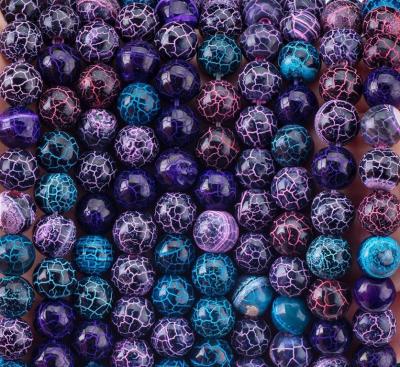 Chine Agate lumineuse à la météo à perles lâches à fils de pierre semi-précieuse agate fissurée pour la fabrication de bijoux bricolage à vendre
