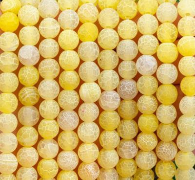 Chine Agate jaune météorologique ronde Perles semi-précieuses Franges de perles lâches Pour la fabrication de bijoux bricolage à vendre