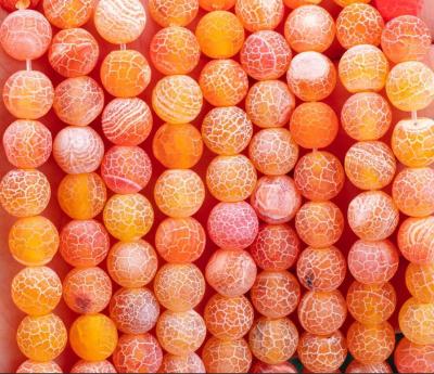 China Orange Weathered Agate Loose Bead Strands 2mm Semi Precious Beads for sale
