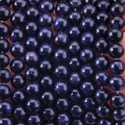 China 8mm Blue Sandstone Beads Healing Crystal Stone Beads For Jewelry Making for sale