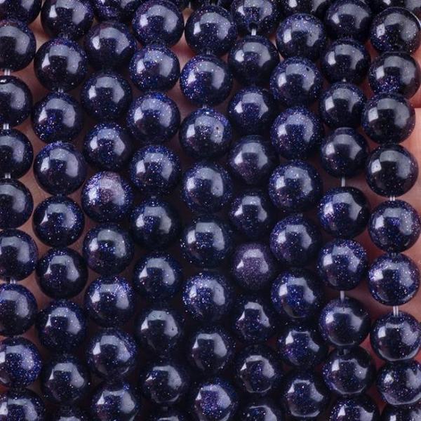 Quality 8mm Blue Sandstone Beads Healing Crystal Stone Beads For Jewelry Making for sale