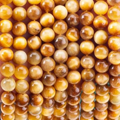 China 8mm Golden Tiger Eye Gemstone Beads Healing Crystal Stone Beads For Jewelry Making for sale