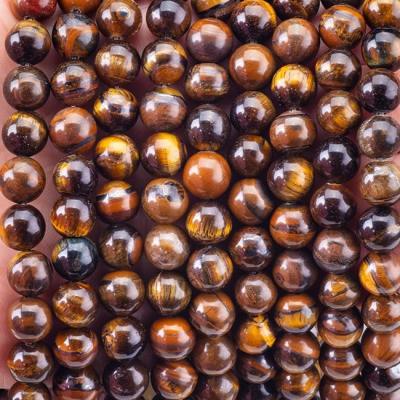 China 8mm Brown Tiger Eye Gemstone Beads Healing Crystal Stone Beads For Jewelry Making for sale