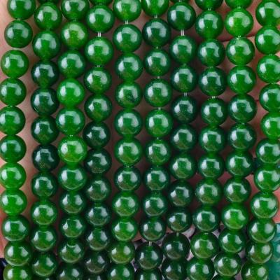 China Green Jade Loose Bulk Round  Bead Custom Multi-Size Bead For Jewelry Making for sale