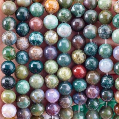 China 8 mm India Agate Perlas de piedra preciosa de cristal para la fabricación de joyas en venta
