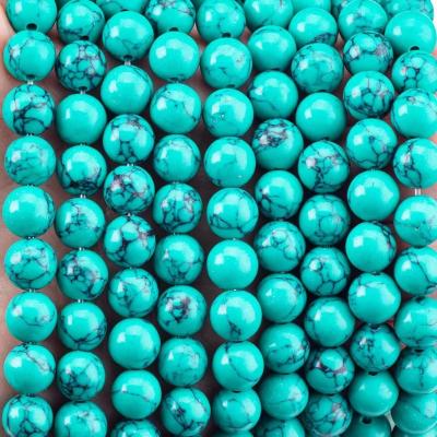Chine 8 mm de perles en vrac en turquoise verte fils pour la fabrication de bijoux bracelet collier pendentif à vendre