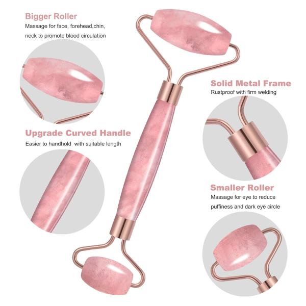 Quality Crystal Stone Rose Quartz Jade Roller For Facial Treatment / Eliminate Edema for sale