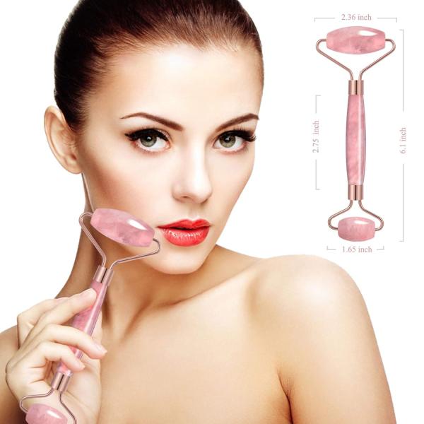 Quality Crystal Stone Rose Quartz Jade Roller For Facial Treatment / Eliminate Edema for sale